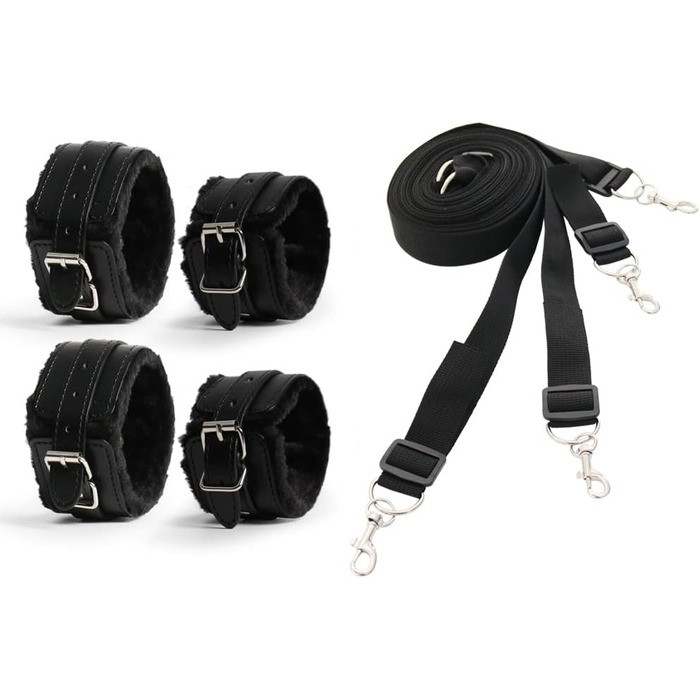 Набір бондажів Hallowa бондажі обмеження секс з наручниками манжети для ніг секс іграшки для ліжка БДСМ комплект постільний набір обмеження sm секс іграшки для початківців і пар екстремальний бондаж набір