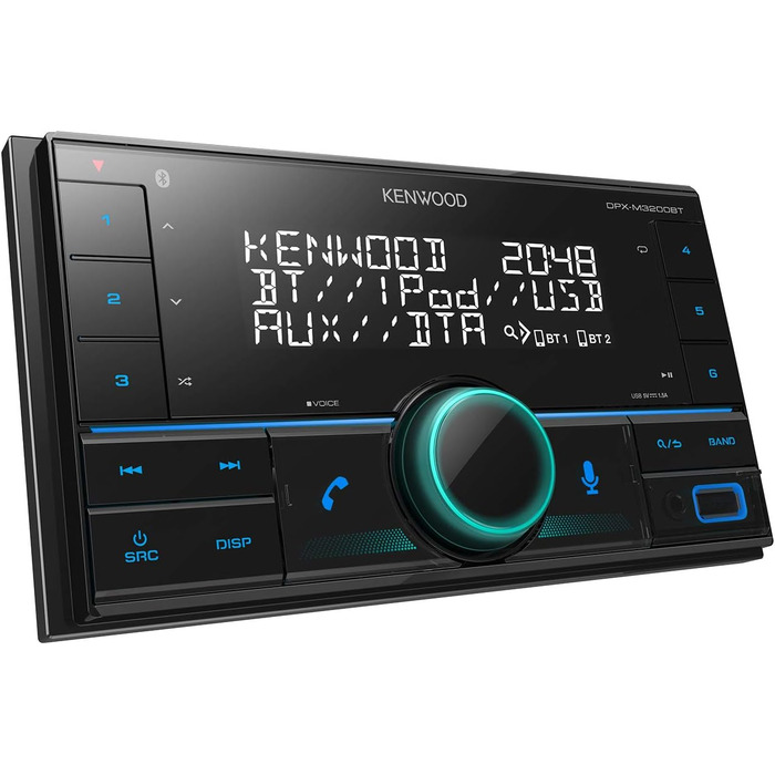 Автомобільна стереосистема Kenwood DPX-5200BT 2-DIN CD з Bluetooth Hands-free (вбудований Alexa, USB, AUX-вхід, високопродуктивний тюнер, Spotify Control, звуковий процесор, 4x50 Вт, змінне підсвічування клавіш) (BT/USB, одинарний)