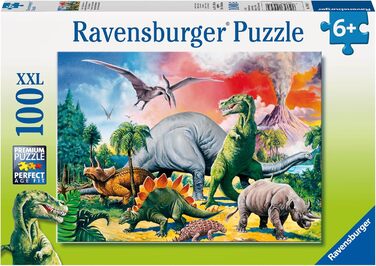Дитячий пазл Ravensburger 10957-10957 Дино Пазл для дітей від 6 років, 100 елементів у форматі XXL, іграшка динозавр