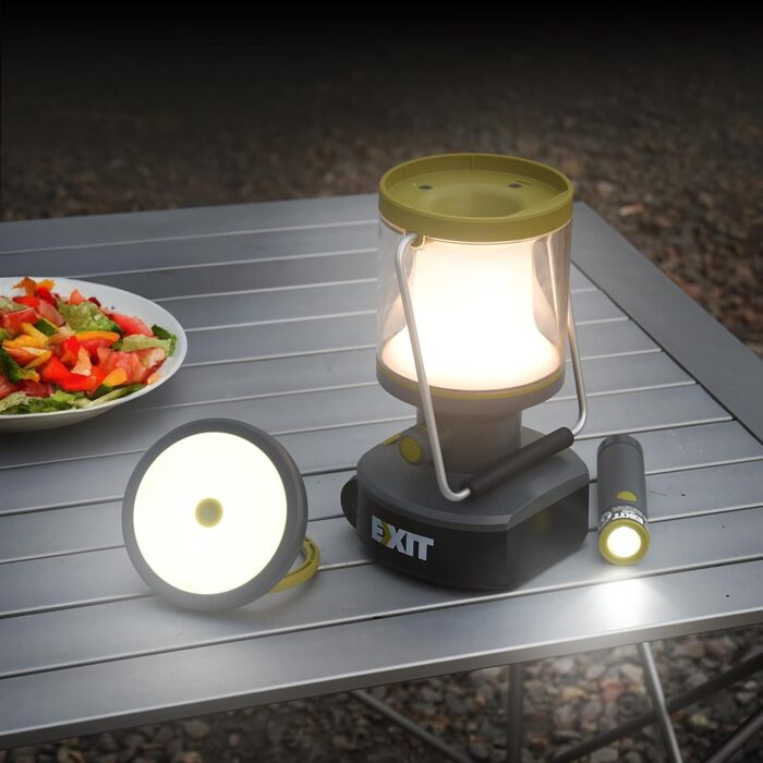 Акумуляторний світлодіодний ліхтар EXIT 20V 3-в-1, акумуляторний кемпінговий ліхтар, багатофункціональні кемпінгові ліхтарі з вбудованим ліхтариком, ідеально підходить для полювання, надзвичайних ситуацій, включаючи акумулятор 2,0 Ah