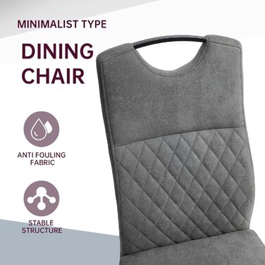 Обідні стільці JIEXI, комплект з 4 шт. , консольні стільці з високою спинкою, м&39які бічні стільці, стільці для вітальні, 150 кг (2 місця)