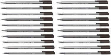 Мм Noir, 334 Lot de 20 stylos pointe fine 0,3