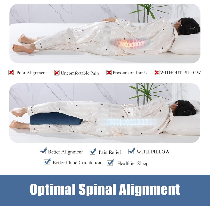 Подушка для колін ROYALAY Crescent для ніг, колін, попереку та голови, регульована, напіввигнута, кругла, подушка для підтримки поперекового відділу хребта для сну в ліжку, для здоров&39я, велика подушка Crescent, темно-синя