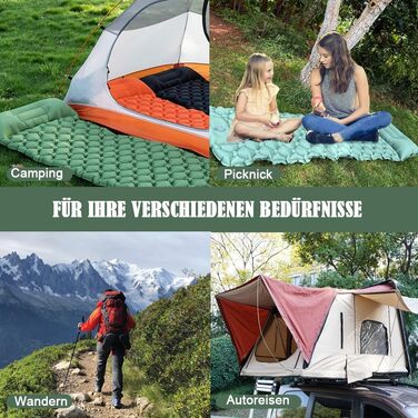 Ультралегкий килимок/надувний матрац для кемпінгу - Самонадувальний кемпінговий матрац (зелений)