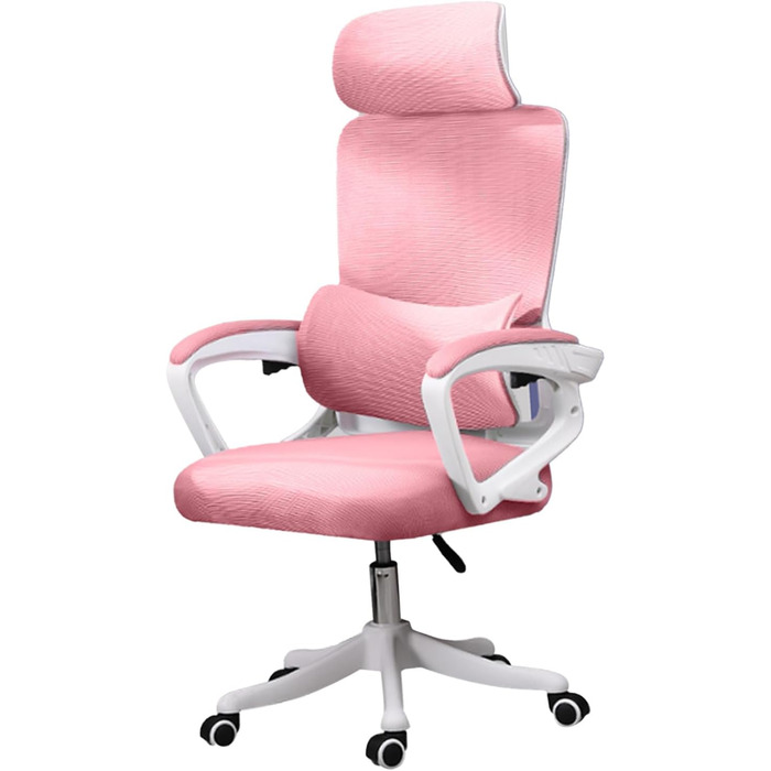 Ігрове крісло KIMISS з поперековою опорою, ергономічне крісло, багатофункціональне підйомне крісло для дому, навчання, офісу, комп&39ютерних ігор (РОЖЕВЕ)