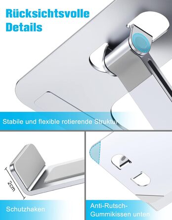 Підставка для ноутбука Babacom з регульованою висотою, складна підставка для ноутбука з алюмінієвого сплаву Ергономічна вентильова