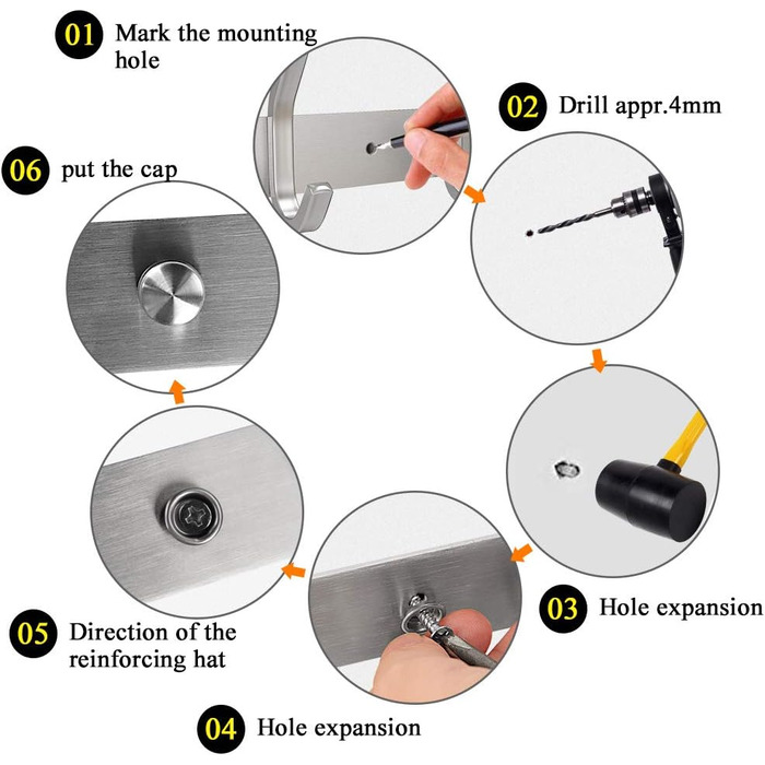Гачок-рейка з нержавіючої сталі гачки для одягу матовий вигляд подвійні гачки до 30 кг вантажопідйомність гачки (срібло, 6 гачків)