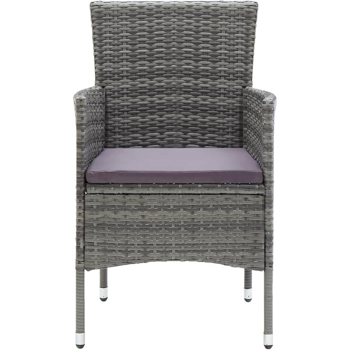 Садові обідні стільці 4 шт. Poly Rattan Grey