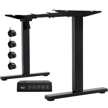 Стіл Flamaker з регулюванням висоти, електрична рама столу, 2-рівневе телескопічне регулювання висоти з пам&39яттю (чорний)