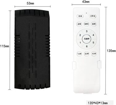 Комплект дистанційного керування стельовим вентилятором HEIBTENY 220 В, комплект дистанційного керування бездротовою лампою для стельового вентилятора з 6 налаштуваннями швидкості. Комплект дистанційного керування бездротовим стельовим вентилятором (англі