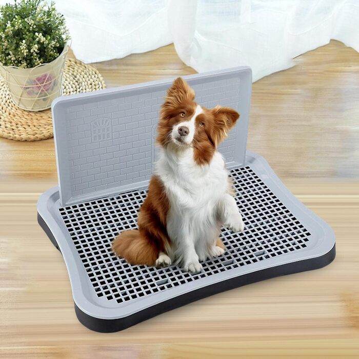 Туалет для цуценят, сітчастий туалет та килимок для дресирування зі стійками для собак-псів, виготовлені з міцного поліпропілену для дресирування, чорного кольору