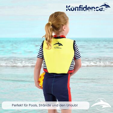 Рятувальний жилет Konfidence преміальний плавальний жилет зі знімним ременем безпеки для дітей Регульована плавучість Відповідає стандартам CE Рекомендовано школами плавання Maui Green S (до 3 років/до 19 кг)