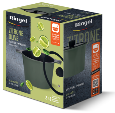 Каструля RINGEL Zitrone Olive (5.8 л) 24 см (6885897)