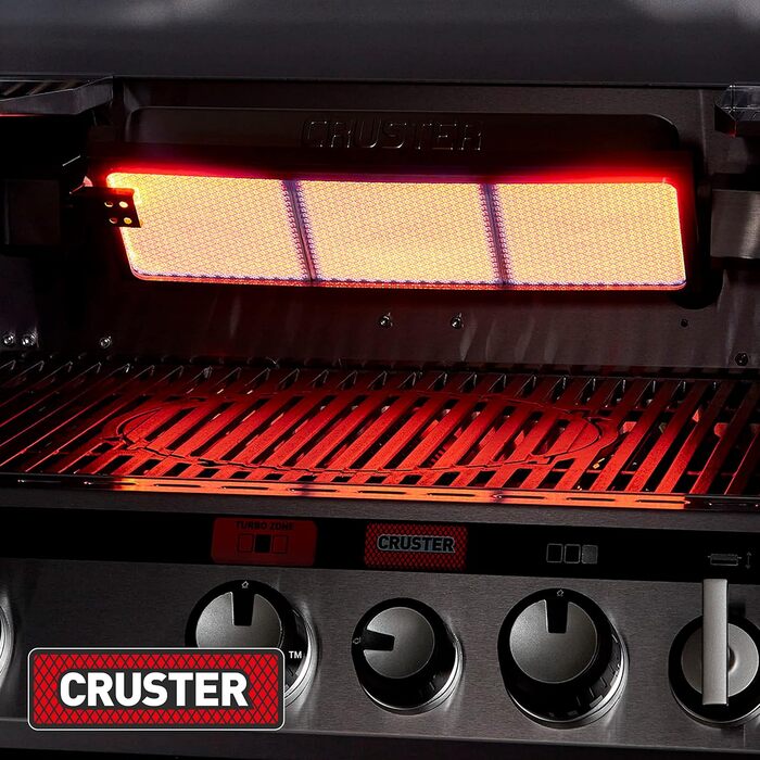 Газовий гриль Enders UNIQ PRO 3 IK KITCHEN CRUSTER 3 сталеві пальники бічний пальник, HEAT RANGE, SWITCH GRID, TURBO ZONE 800 C, SIMPLE CLEAN, двостінна кришка, Cruster 8608