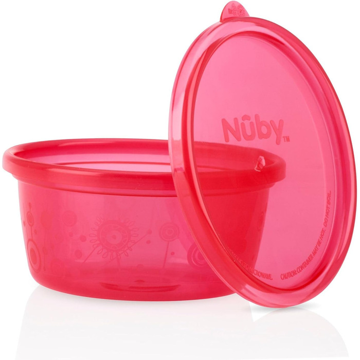 Набір дитячих мисок з кришками Nuby, 6 шт., 300 мл, різнокольорові (кольори можуть відрізнятися)