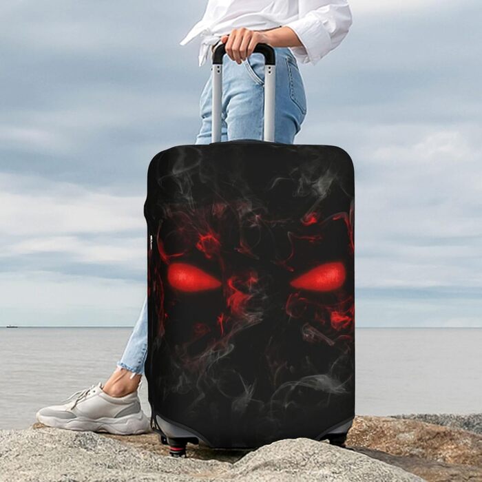 Чохол для багажу Похмурий Череп з еластичної тканини, захисний від подряпин та пилу, чорний, розмір 85 см