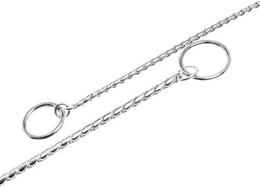 Нашийник для собаки з масивною ланцюгом Змія з карабіном з хромованої латуні розмір XL 0,5 см довжина 65 см, сірий XL - 0,5 смДовжина 65 см