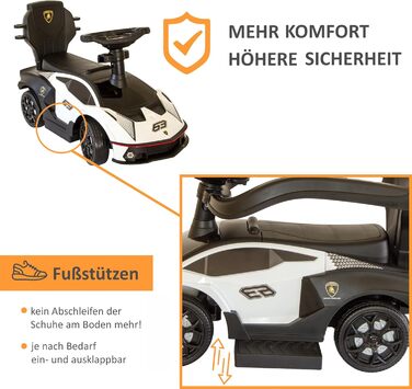 Коляска Lamborghini з штовхачем від 1 року коляска з захисною планкою коляска Lamborghini в білому кольорі можливе керування за до