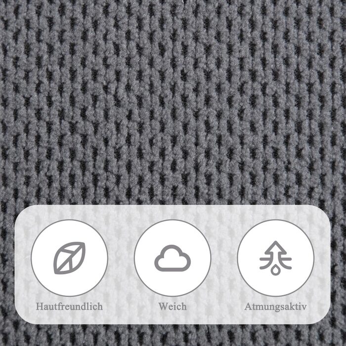 Крісло Bosmiller з функцією відкидання, масажне крісло, велике крісло для телевізора, поворотне на 360, підігрів, регульоване, тканинне крісло, сірий колір