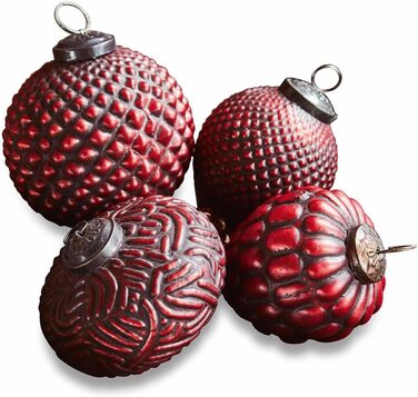 Різдвяні прикраси набір з 4 шт червоні Loberon