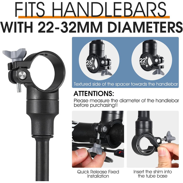 Велосипедне дзеркало WESTGIRL, регульоване та поворотне на 360, опукле HD ширококутне дзеркало заднього виду для керма, ударостійке безпечне велосипедне дзеркало універсальне для гірського велосипеда, шосейного велосипеда, електровелосипеда, A ()