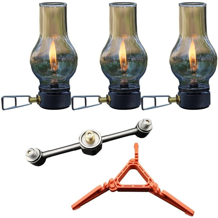 Газовий ліхтар з підсвічуванням, газовий ліхтар для кемпінгу, портативні ліхтарі для паливного намету на природі, для кемпінгу на свіжому повітрі, походів (комплект з 2 газових ліхтарів)