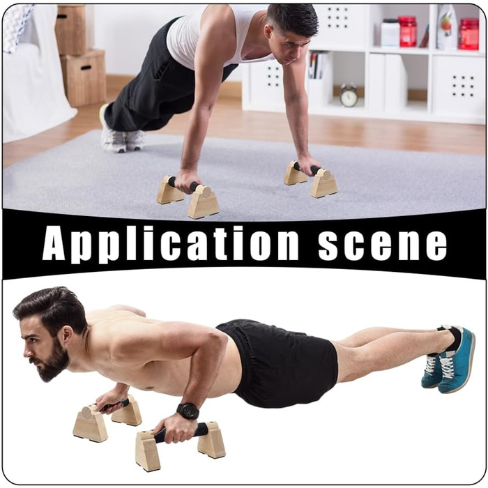 Дерев&39яні ручки для віджимань AHANDMAKER з 2 предметів, паралельні лапи, ручки для калістеніки, ручки для віджимань, фітнес-блоки для чоловіків, силові тренування рук