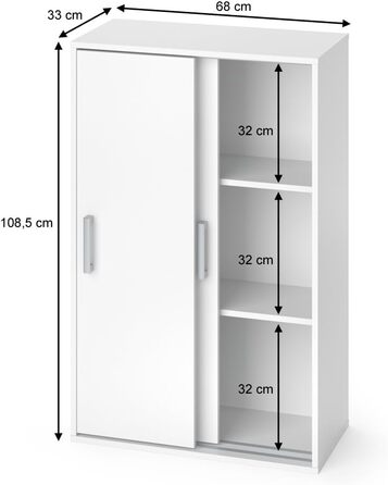 Шафа Vicco Falk, шафа з орними дверима, біла, 68 x 108 см