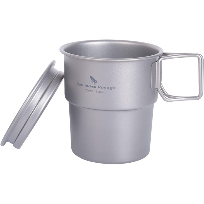 Безмежна подорож Титанова чашка для кави з кришкою 250 мл Пивний кухоль для кемпінгу на свіжому повітрі Піші прогулянки Пікнік При