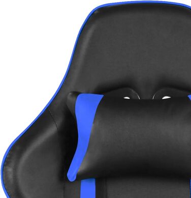Геймерське крісло з підставкою для ніг, обертове, синій ПВХ, для дорослих, крісло для ПК, ігрове
