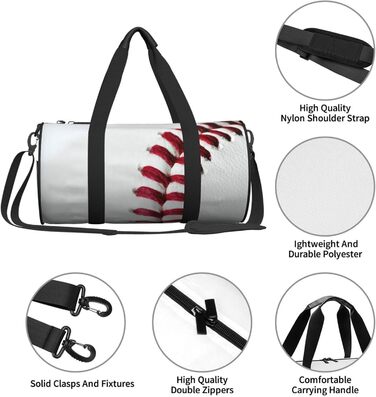 Спортивна сумка-мішок для подорожей та спорту, з принтом Шнурівка бейсбольного м'яча, чорна, універсальний розмір, дорожня сумка