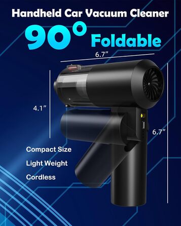 Автомобільний пилосос JUGVOLX 4-в-1 Потужний міні-пилосос 16KPa акумуляторний, 2-швидкісний 200000 об/хв електричний пилосос з без