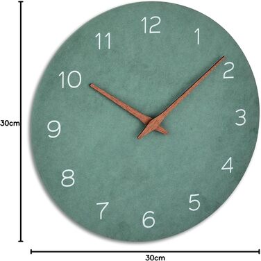 Настінний годинник TFA Dostmann аналог, 60.3054.04, під дерево, кварцовий механізм з тривалим часом автономної роботи, нефритовий