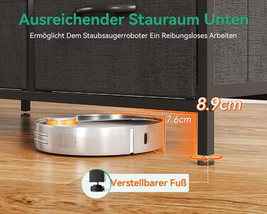 Комод Coleshome з 5 тканинними шухлядами, комод з 2 великими та 3 малими шухлядами, дерев&39яна стільниця, міцний сталевий каркас, підходить для спальні та вітальні, 76 x 29 x 60 см, чорний