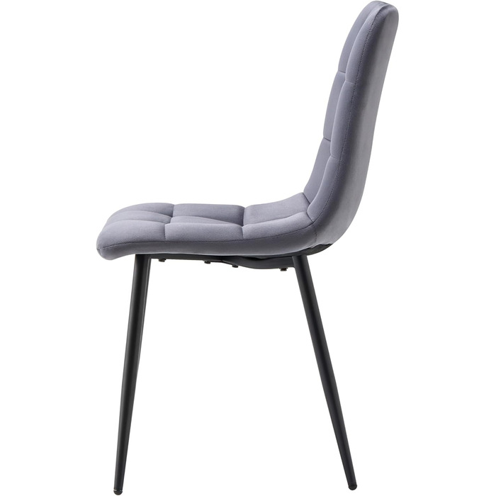 Обідні стільці, оббиті оксамитом, комплект Milano з 4 шт. , сірий, 521252.