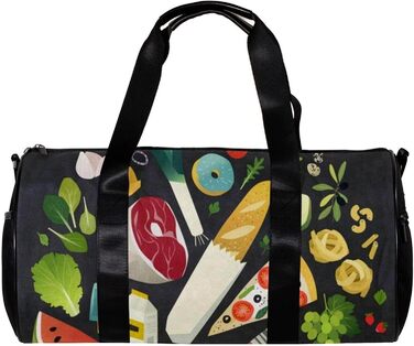 Спортивна сумка, маленька дорожня сумка, сумка для йоги, з мультяшними овочами та фруктами, сумка для фітнесу на відкритому повітрі, ручна поклажа