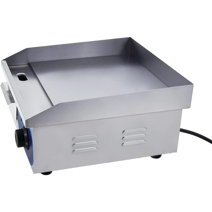 Електричний гриль, нержавіюча сталь, настільний гриль, професійний, 220 240 В, 1500 Вт, залізна пластина для гриля, гладка поверхня, захист від бризок (35,5 x 30 см)