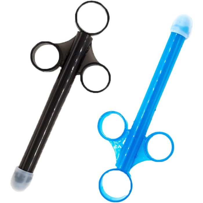 Аплікатор для змащення, 2 шт. синього багаторазового шприца зі змащенням, анально-вагінальний шприц-постріл з кільцем для зчеплення та ручкою для пальців для інтимного догляду та очищення