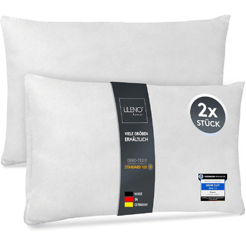 Набір з 2 подушок 40x60 см - внутрішня подушка, яку можна прати при 40C, підходить для алергіків - поліестерова набивка як диванна