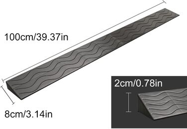 Пороговий пандус місткості для перехідного порогу, порогових пандусів, нековзних дверних відкривань у приміщенні або на вулиці (Розмір 100x8x2 см/39,4x3,0,8 дюйма)