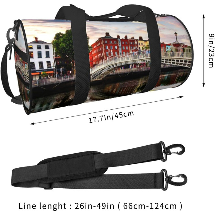 Містка дорожня сумка-мішок, спортивна сумка для подорожей Дублін, чорна, універсальний розмір