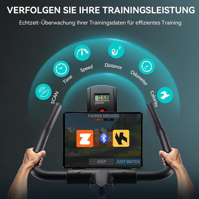 Велотренажер Wenoker Heimtrainer 2025 з магнітним опором, LCD-монітором та підтримкою APP, до 160 кг