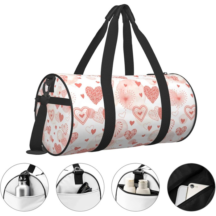 Спортивна сумка для чоловіків з акварельними колами, ідеальна для подорожей та на вихідні, святкова (День святого Валентина)