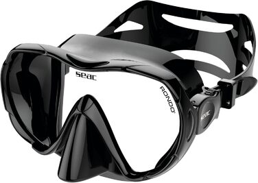 Набір для снорклінгу для дорослих з безрамковою однолінзовою маскою із загартованого скла та трубкою Dry Top з продувним клапаном та ергономічним силіконовим мундштуком, універсальний розмір, чорний