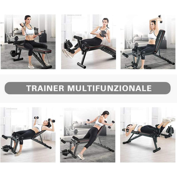 Складана лава для штанги GJXJY з підйомником ніг, багатофункціональна тренувальна фітнес-лава, регульована складна лава для жиму лежачи, похила лава, лава для присідань та тренувань м&39язів живота