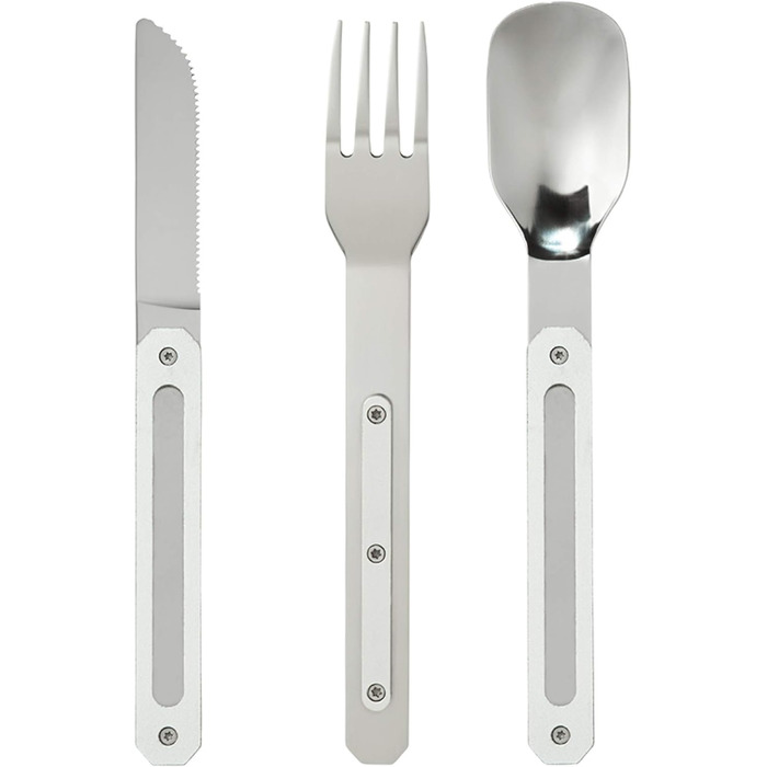 Набір фіксованих столових приборів 12H34 Jungle з виделкою, ножем та ложкою - Столові прибори з нержавіючої сталі - Магнітні столові прибори на винос - Дорожні столові прибори Компактні, міцні та елегантні