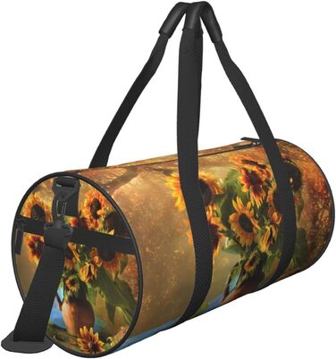 Дорожня сумка-циліндр з квітковим принтом, спортивна сумка для чоловіків та жінок, сумка-мішок, спортивна дорожня сумка