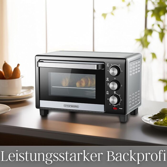 Міні-духова шафа 15 літрів Піч для піци Міні піч Таймер на 60 хв 100-230C 1200 Вт Духова шафа Лоток для крихт Міні-піч Кемпінгова піч Мала духова шафа Енергозбереження