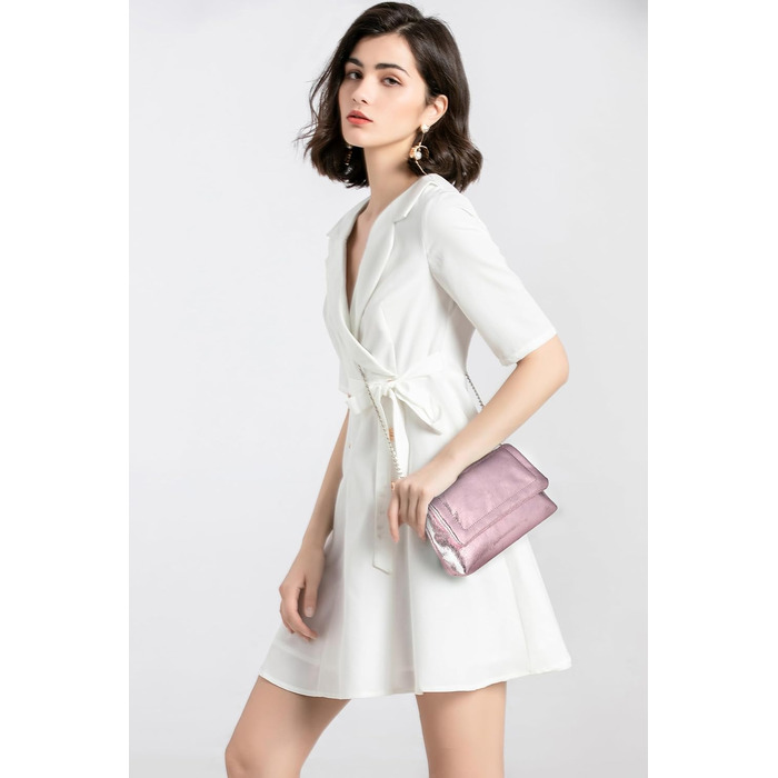 Маленький клатч з ланцюжком, модна сумка через плече, елегантна вечірня сумочка, міні-сумочка, рожевий