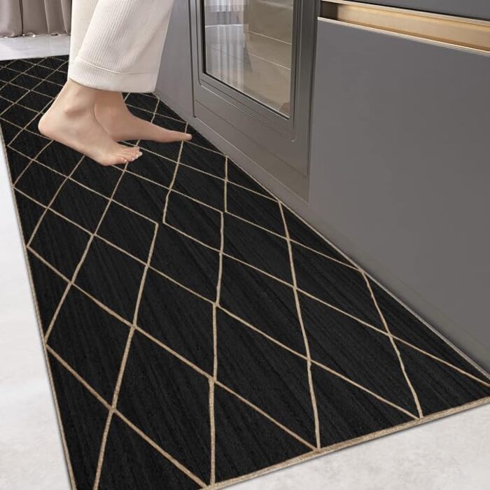 Килимок CASAVANI Kilim, 22,9 x 30,5 см, чорно-бежевий, тканий джутовий килим, для приміщень і вулиць, плоске плетіння, зони з висо